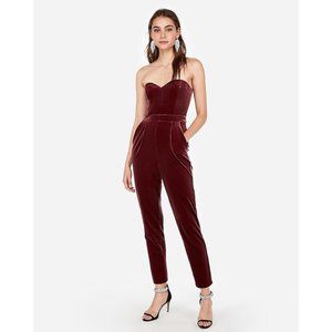 NWT Express Velvet Strapless Sweetheart Jumpsuit